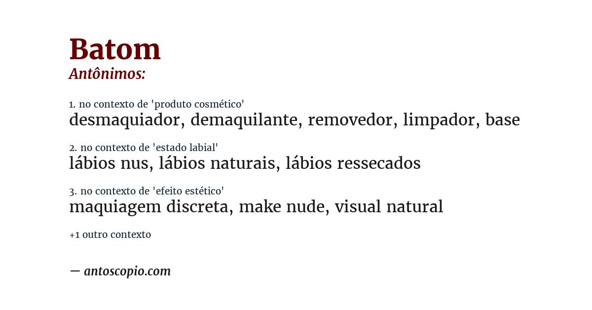 Antônimo de batom