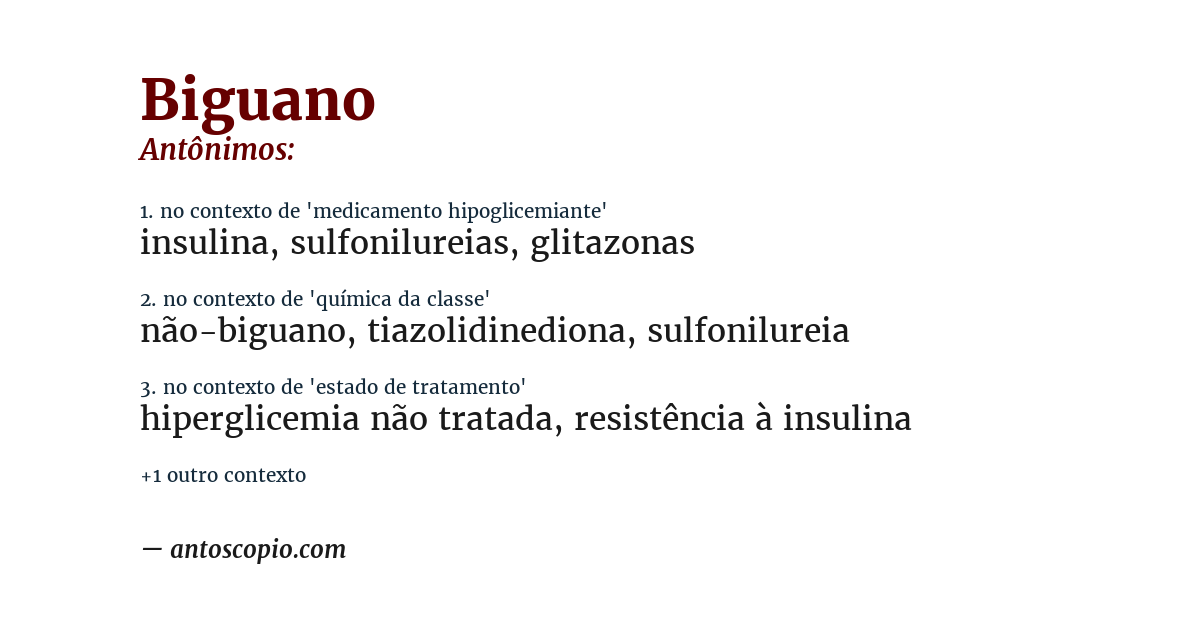 Antônimo de biguano