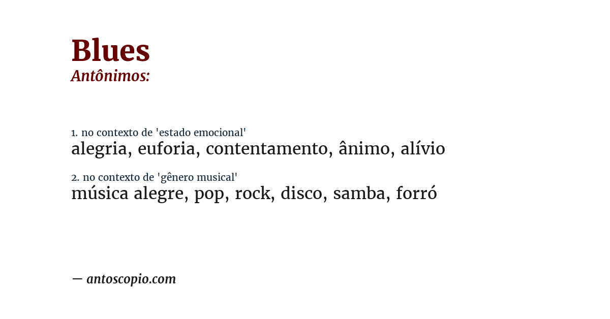 Antônimo de blues