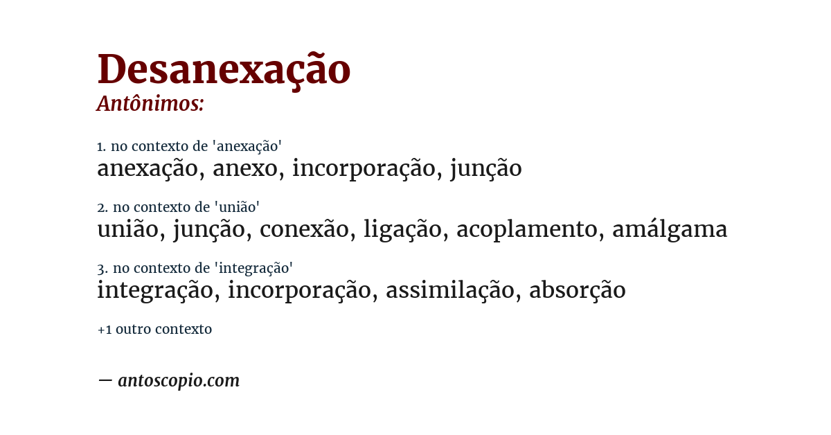 Antônimo de desanexação