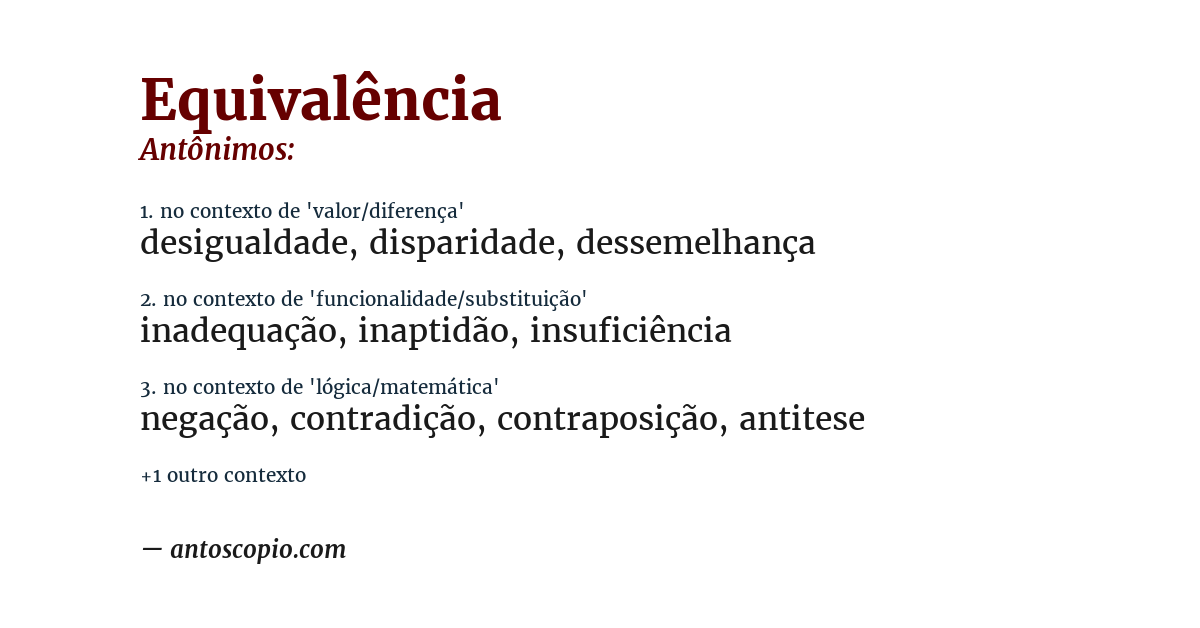 Antônimo de equivalência