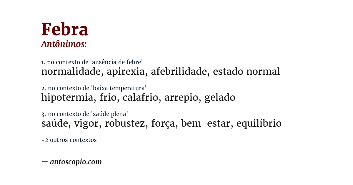 Antônimo de febra