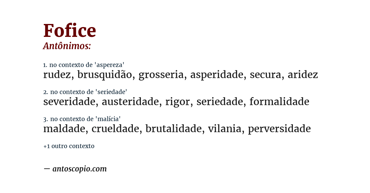 Antônimo de fofice