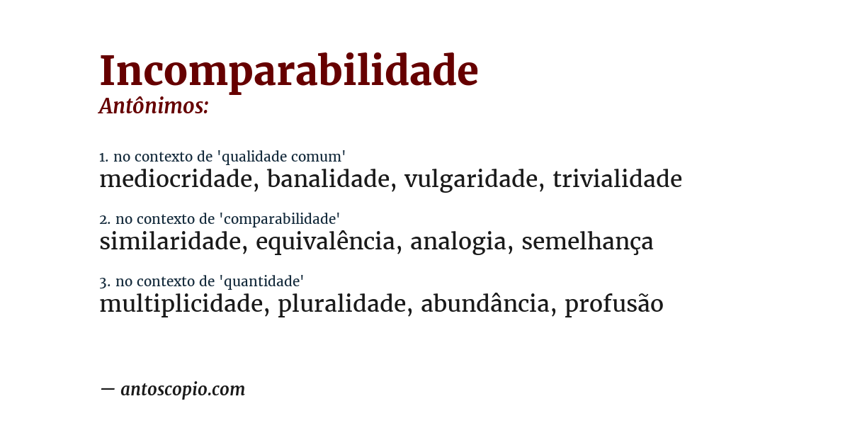 Antônimo de incomparabilidade
