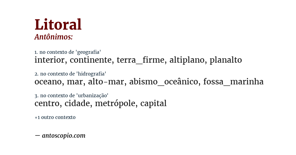 Antônimo de litoral