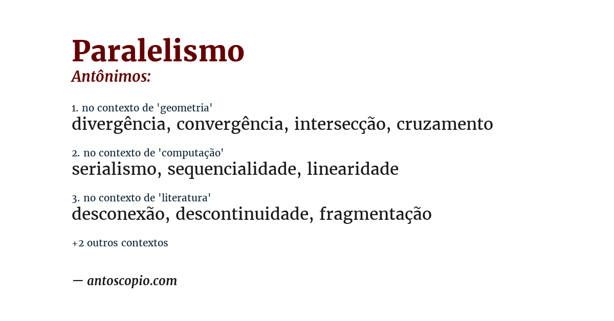 Antônimo de paralelismo