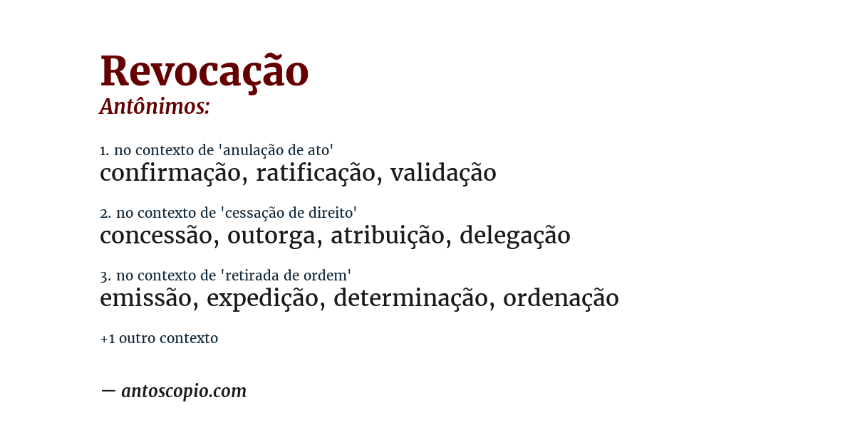 Antônimo de revocação