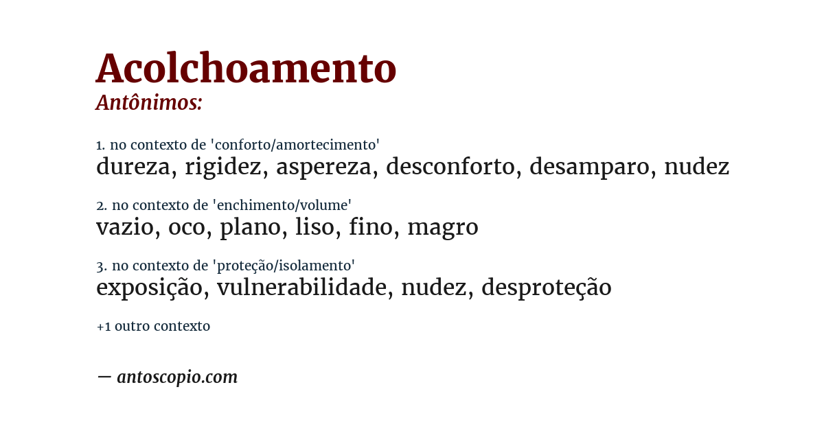 Antônimo de acolchoamento