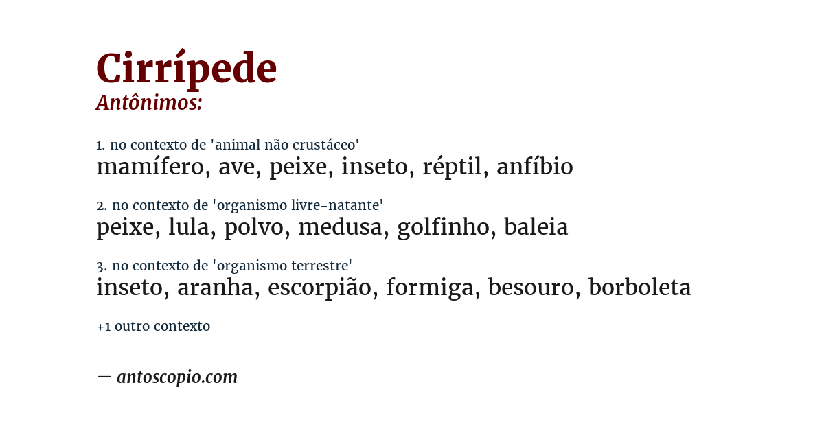 Antônimo de cirrípede