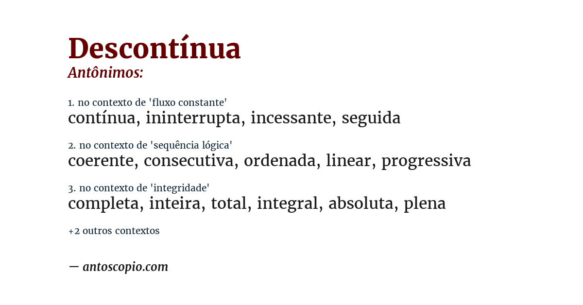 Antônimo de descontínua