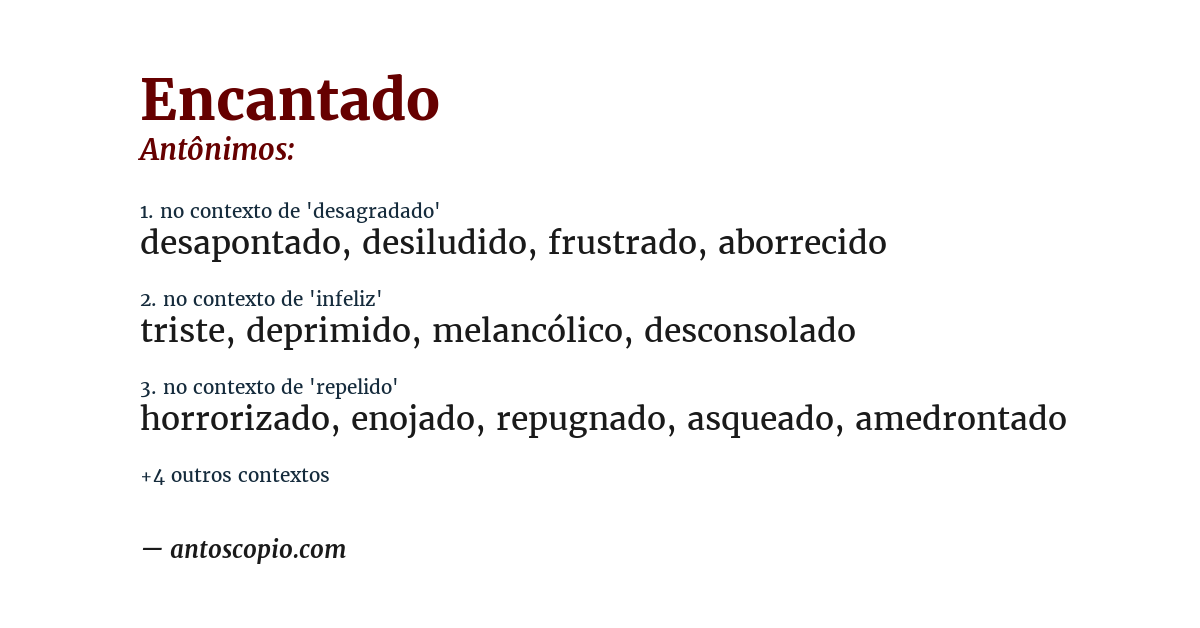 Antônimo de encantado