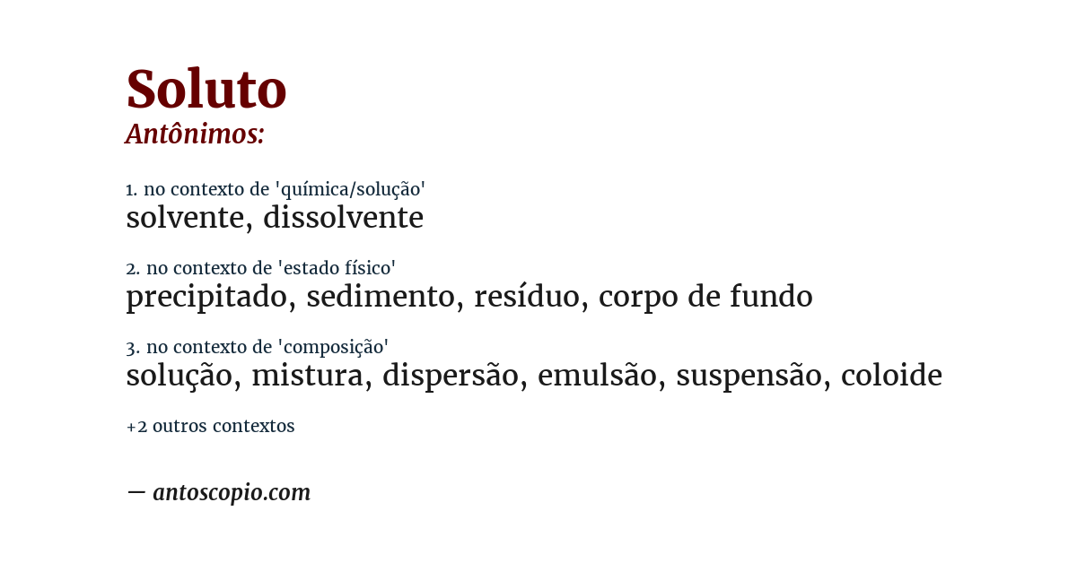Antônimo de soluto
