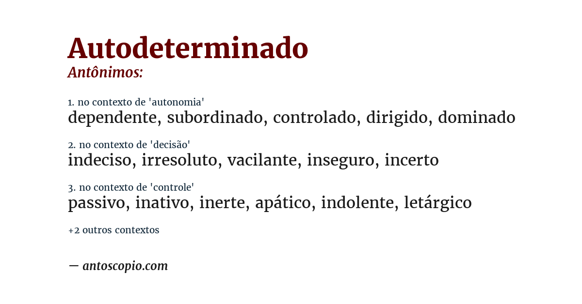 Antônimo de autodeterminado
