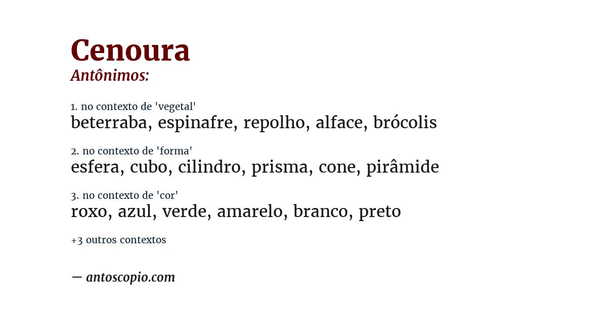 Antônimo de cenoura