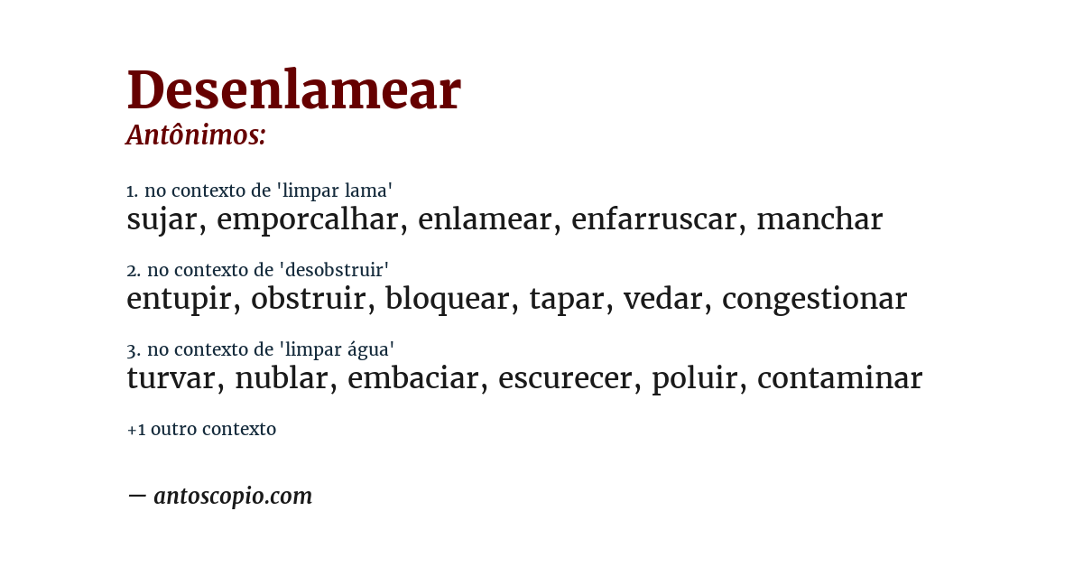 Antônimo de desenlamear