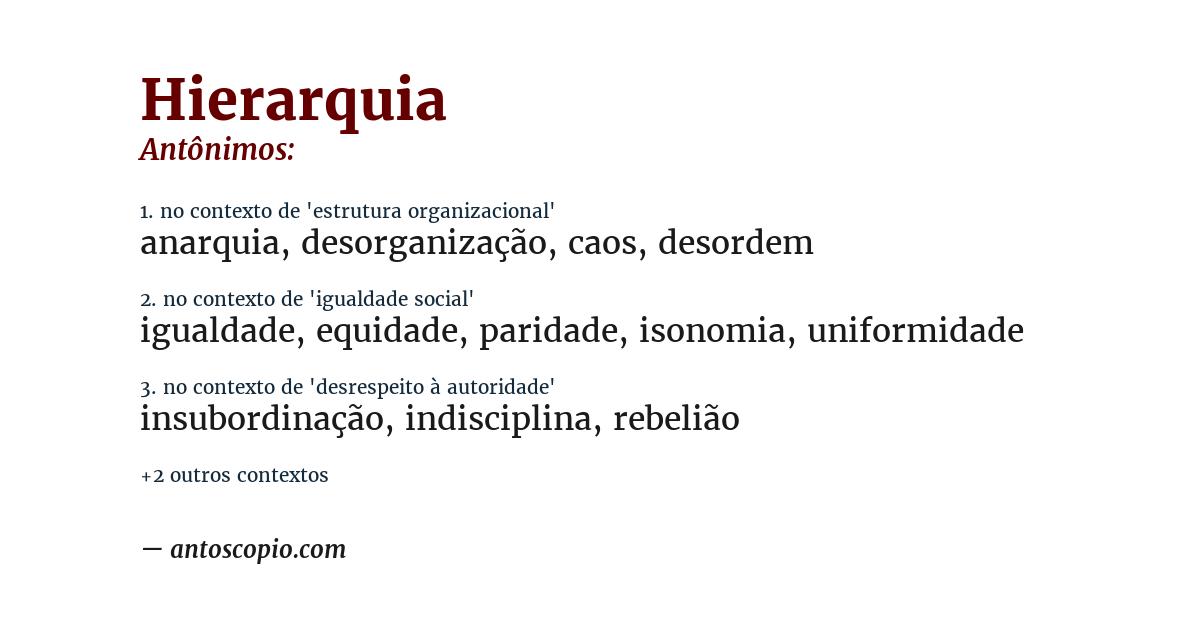 Antônimo de hierarquia
