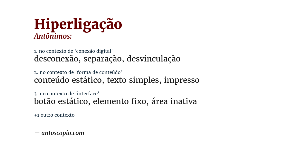 Antônimo de hiperligação