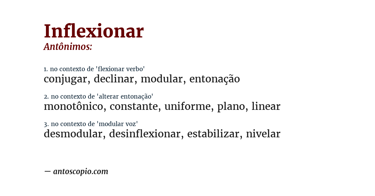 Antônimo de inflexionar