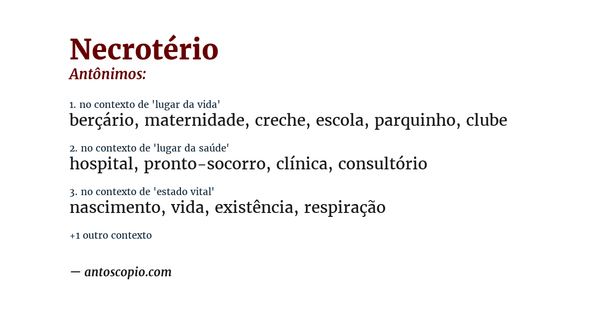 Antônimo de necrotério