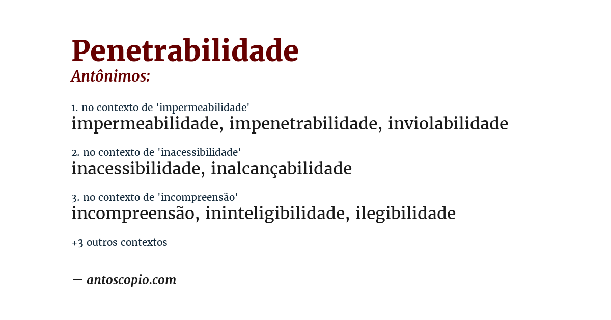 Antônimo de penetrabilidade