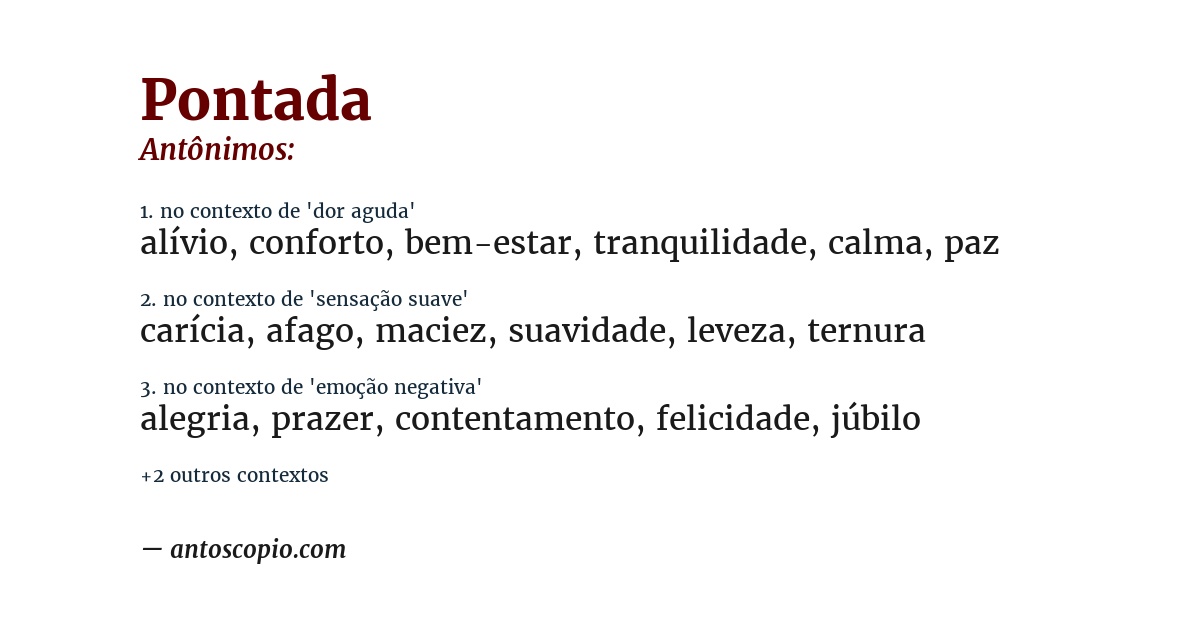 Antônimo de pontada