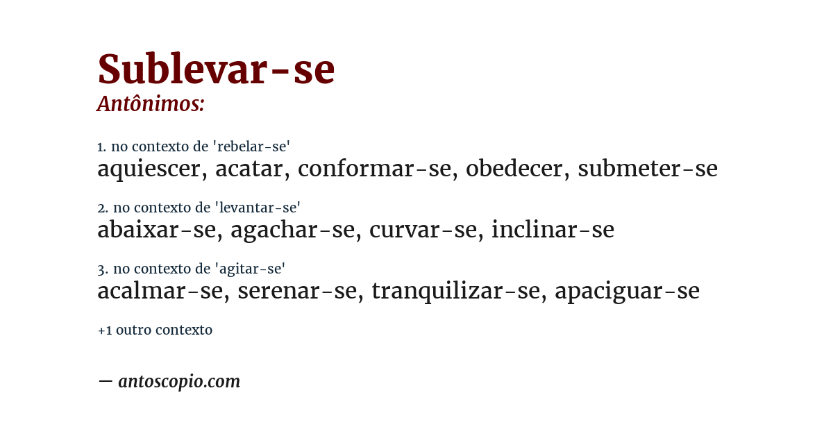 Antônimo de sublevar-se