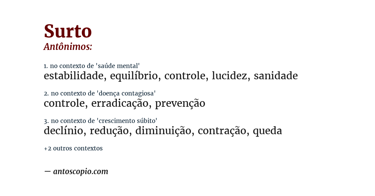 Antônimo de surto
