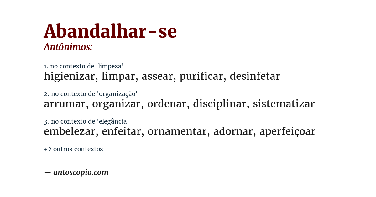 Antônimo de abandalhar-se