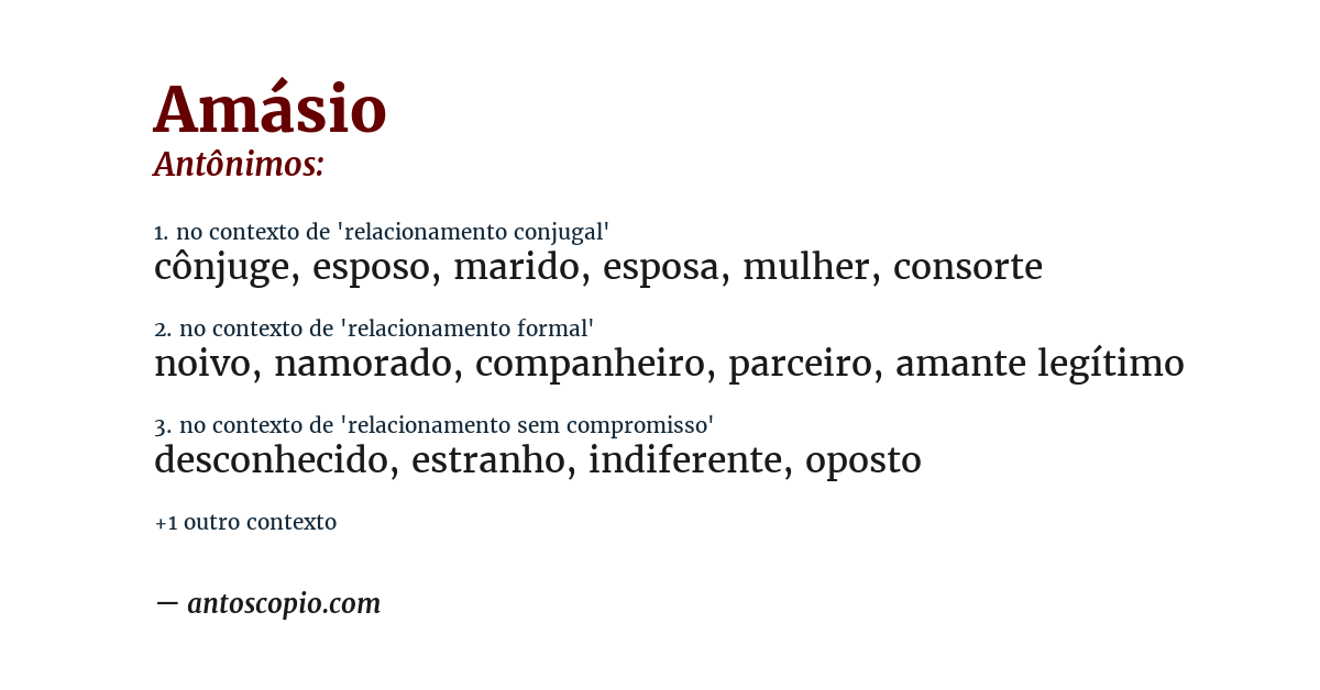 Antônimo de amásio