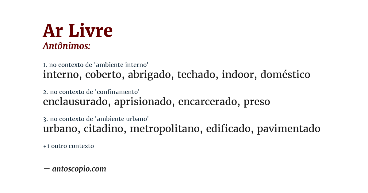 Antônimo de ar livre