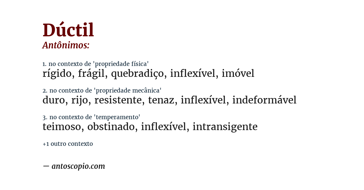 Antônimo de dúctil
