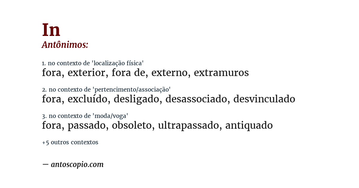 Antônimo de in