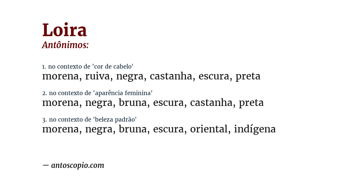 Antônimo de loira