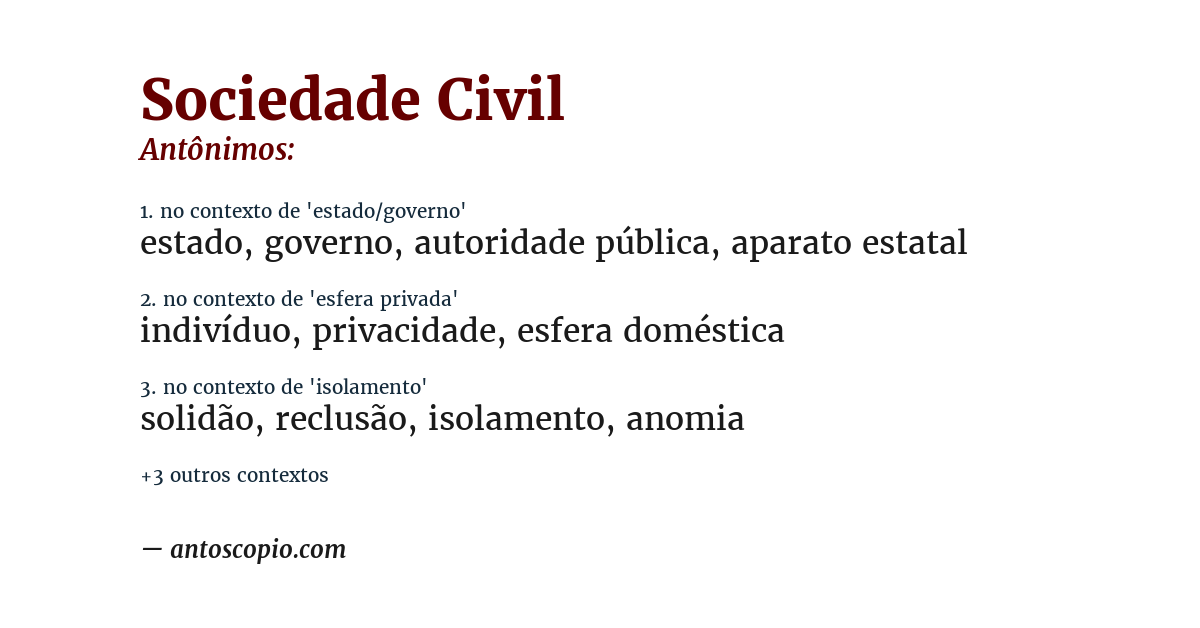 Antônimo de sociedade civil