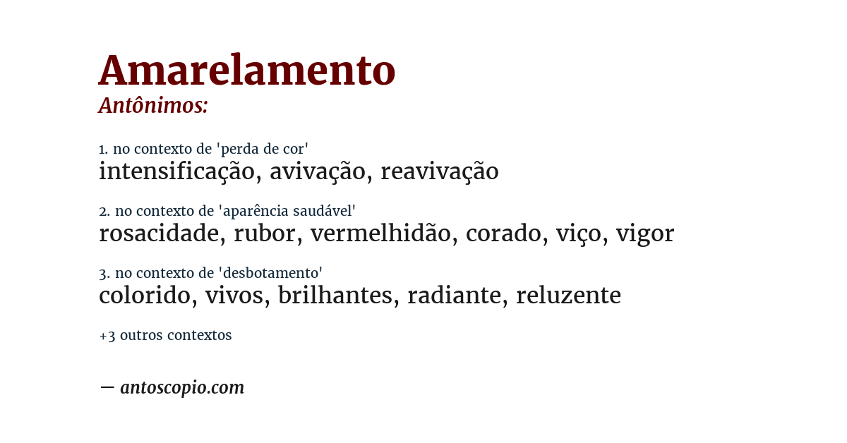 Antônimo de amarelamento