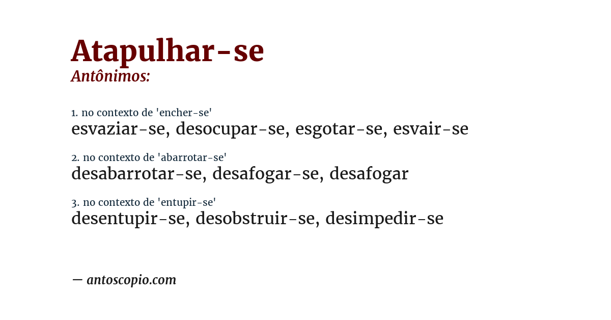 Antônimo de atapulhar-se