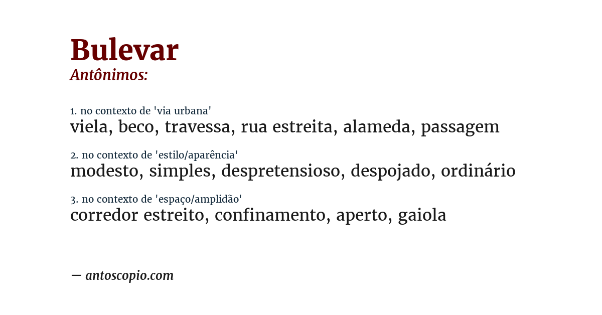 Antônimo de bulevar