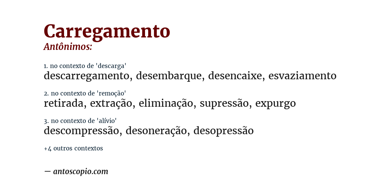 Antônimo de carregamento