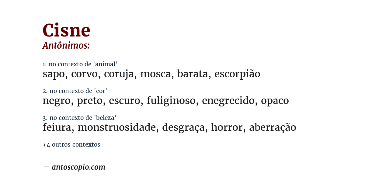 Antônimo de cisne