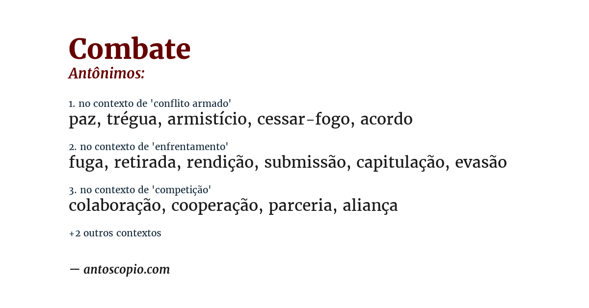 Antônimo de combate