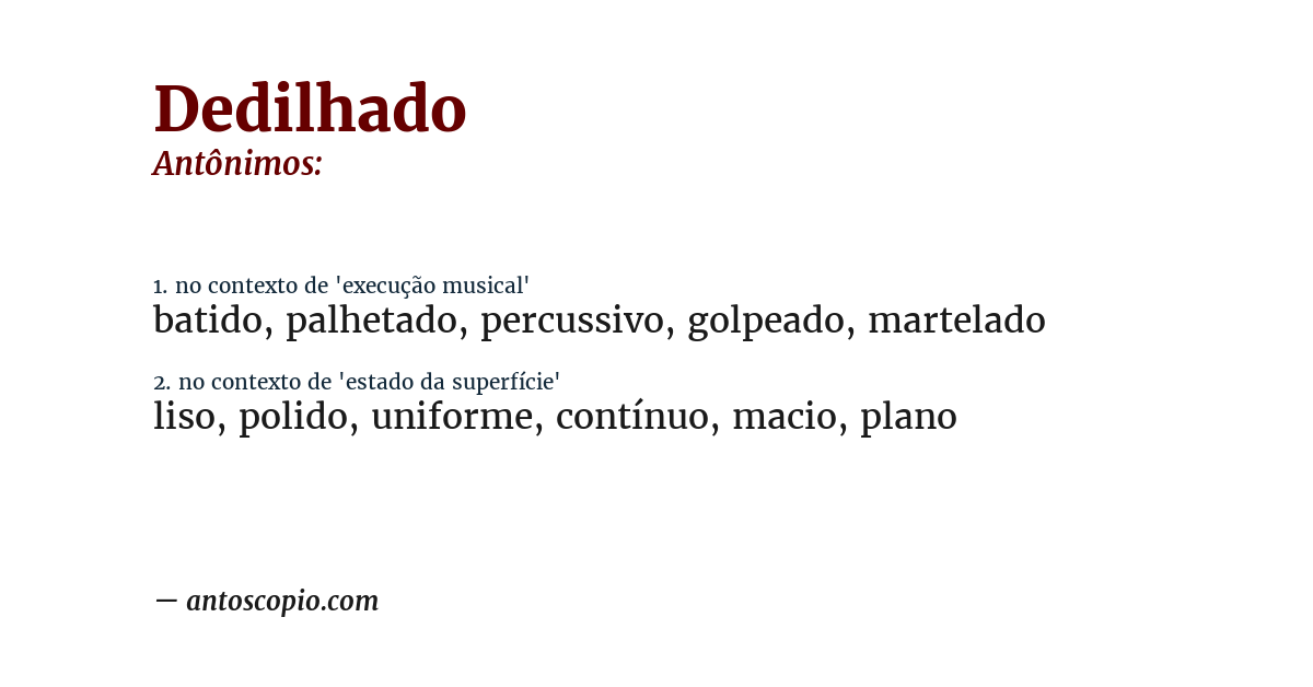 Antônimo de dedilhado