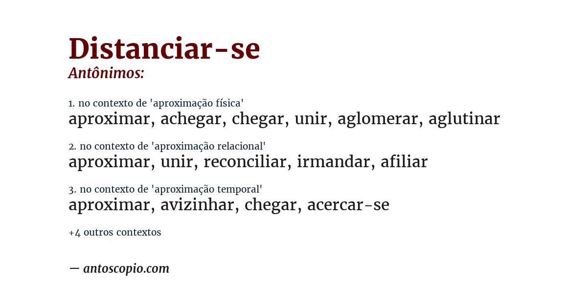Antônimo de distanciar-se