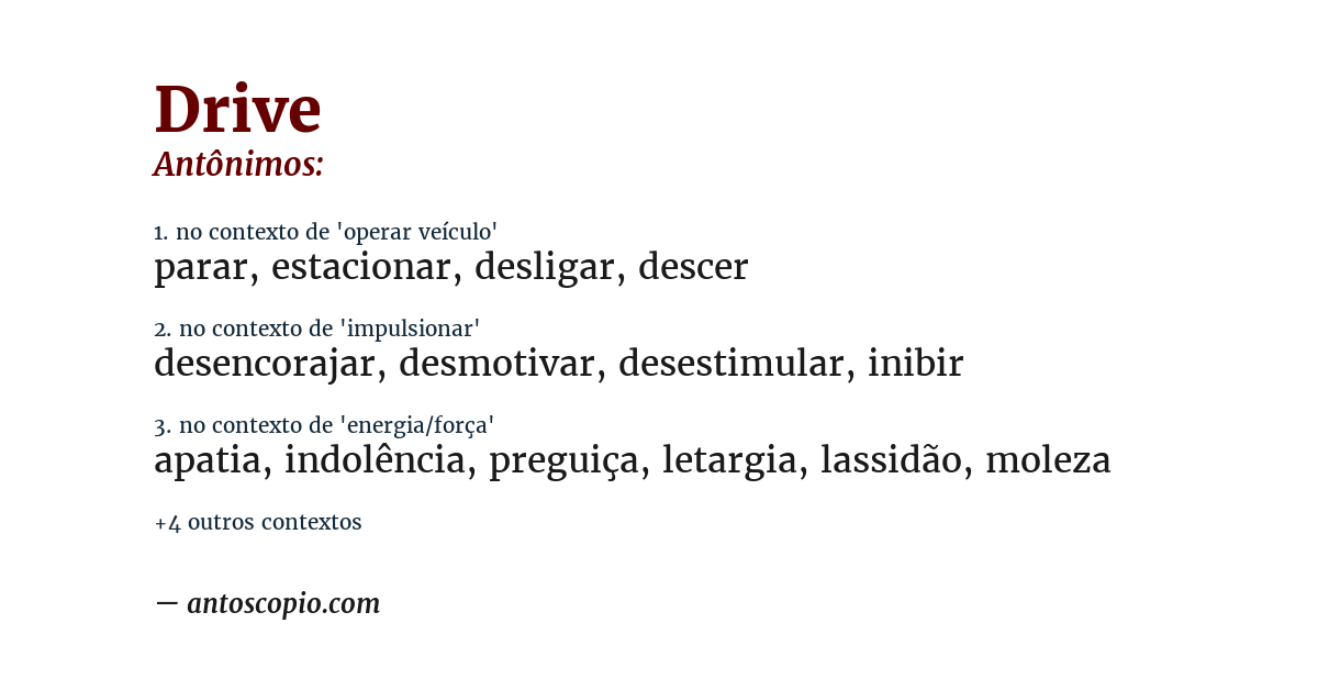 Antônimo de drive