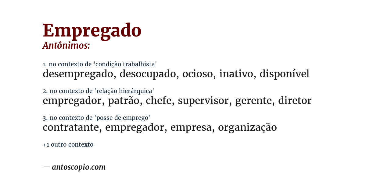 Antônimo de empregado
