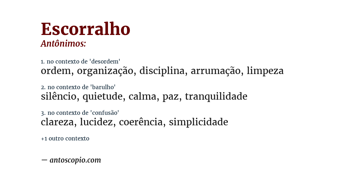 Antônimo de escorralho