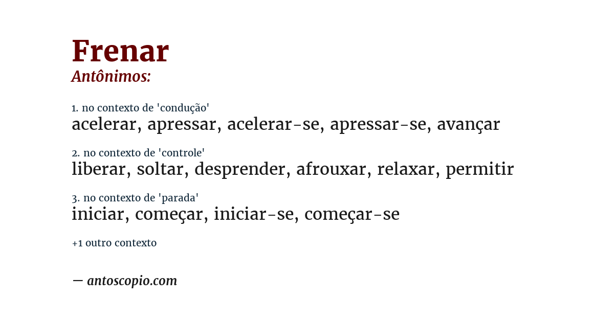 Antônimo de frenar