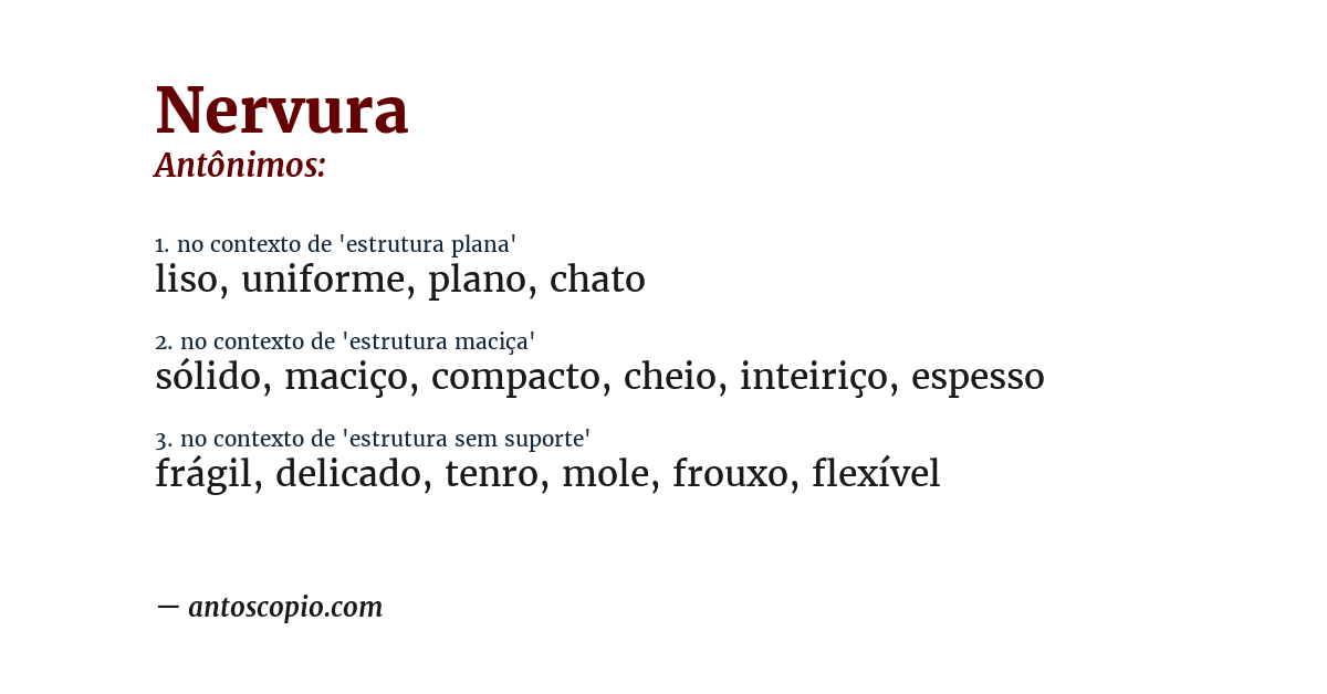 Antônimo de nervura