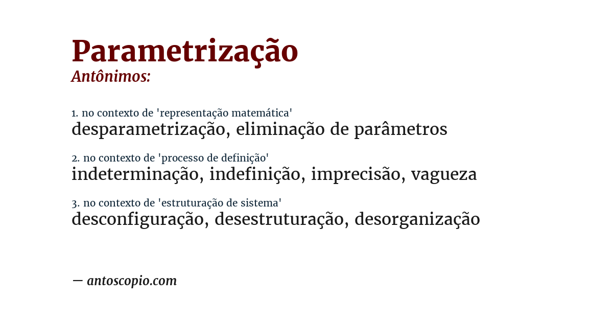 Antônimo de parametrização