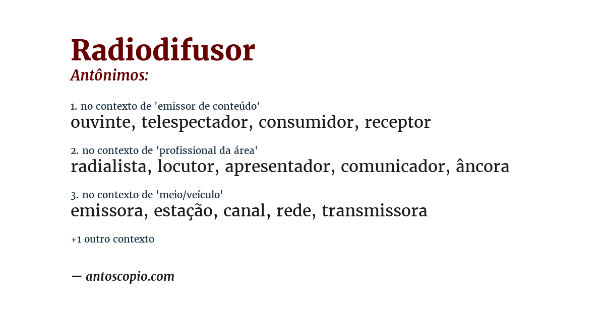 Antônimo de radiodifusor