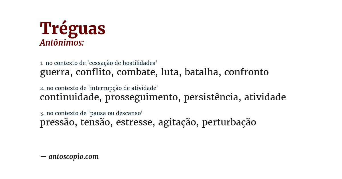Antônimo de tréguas